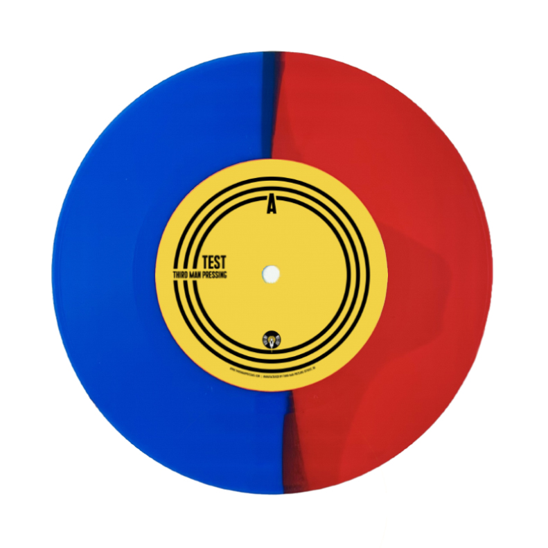 7" Split color vinyl on white background